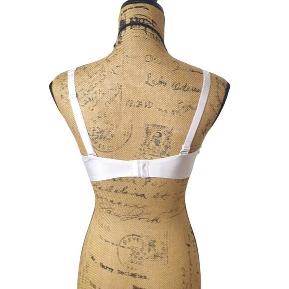 Ambrielle 36D Super Push-Up Plunge Convertible Bra White - Picture 4 of 5